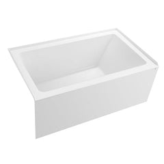 Vanity Art 60"x 30" Pure White Alcove Soaking Tub with Overflow and Drain - B3022-Left