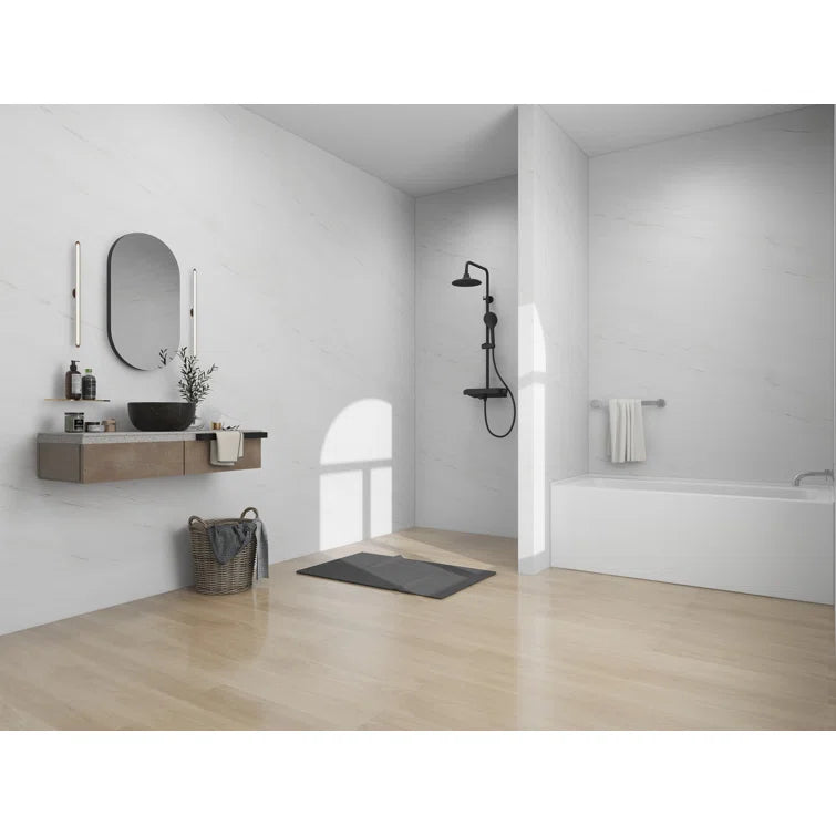 Vanity Art 60"x 30" Pure White Alcove Soaking Tub with Overflow and Drain - B3022-Right