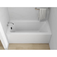 Vanity Art 60"x 30" Pure White Alcove Soaking Tub with Overflow and Drain - B3022-Left