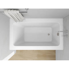 Vanity Art 54"x 32" Pure White Alcove Soaking Tub with Overflow and Drain - B301M-Right