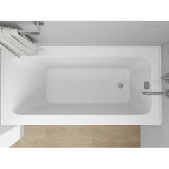 Vanity Art 60"x 30" Pure White Alcove Soaking Tub with Overflow and Drain - B3022-Right