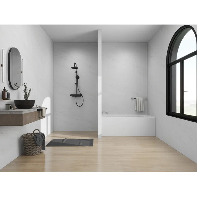 Vanity Art 60"x 30" Pure White Alcove Soaking Tub with Overflow and Drain - B3022-Left
