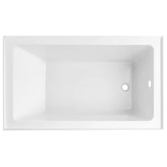 Vanity Art 54"x 32" Pure White Alcove Soaking Tub with Overflow and Drain - B301M-Right