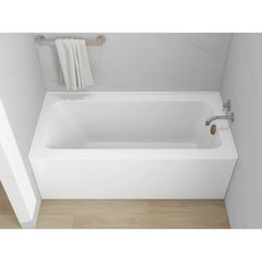 Vanity Art 60"x 30" Pure White Alcove Soaking Tub with Overflow and Drain - B3022-Right