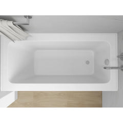 Vanity Art 48"x 32" Pure White Alcove Soaking Tub with Overflow and Drain - B3011-Right