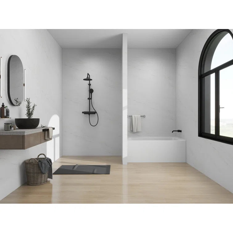 Vanity Art 54"x 32" Pure White Alcove Soaking Tub with Overflow and Drain - B301M-Right