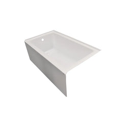 Vanity Art 60"x 30" Pure White Alcove Soaking Tub with Overflow and Drain - B3022-Left