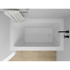 Vanity Art 48"x 32" Pure White Alcove Soaking Tub with Overflow and Drain - B3011-Right