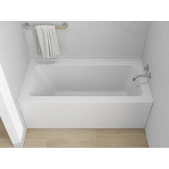 Vanity Art 60"x 30" Pure White Alcove Soaking Tub with Overflow and Drain - B3022-Right