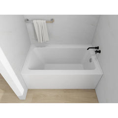 Vanity Art 54"x 32" Pure White Alcove Soaking Tub with Overflow and Drain - B301M-Right
