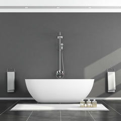 Altair Ryder 59" x 30" Solid Surface Soaking Bathtub with Integrated Overflow - 53360-BAT