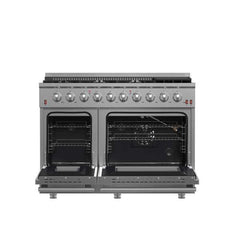 Forno 48" Galiano Gas Range with 8 Burners, Griddle, and Double Oven - FFSGS6244-48