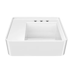 Whitehaus Rectangular Wall Mount Basin with Faucet Drilling Options and Rear Center Drain Location