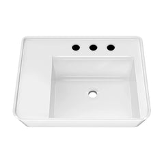 Whitehaus Rectangular Wall Mount Basin with Faucet Drilling Options and Rear Center Drain Location