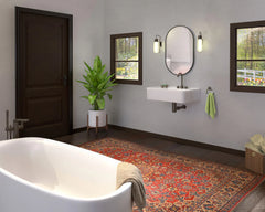 Whitehaus Rectangular Wall Mount Basin with Faucet Drilling Options and Rear Center Drain Location