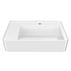 Whitehaus Rectangular Wall Mount Basin with Faucet Drilling Options and Rear Center Drain Location