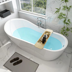 Vanity Art 71 Inch  Acrylic Clawfoot Freestanding Bathtub – Elegant Design & Lasting Comfort - VA6512-L