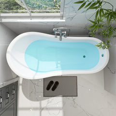 Vanity Art 71 Inch  Acrylic Clawfoot Freestanding Bathtub – Elegant Design & Lasting Comfort - VA6512-L