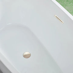 Vanity Art 59" Freestanding Acrylic Soaking Tub with Polished Overflow & Pop-Up Drain - VA6515-S