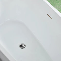 Vanity Art 59" Freestanding Acrylic Soaking Tub with Polished Overflow & Pop-Up Drain - VA6515-S