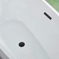 Vanity Art 59" Freestanding Acrylic Soaking Tub with Polished Overflow & Pop-Up Drain - VA6515-S