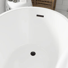 Vanity Art 55" Acrylic Freestanding Soaking Tub with Air Bath - VA6522
