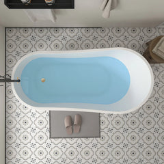 Vanity Art 55" Acrylic Freestanding Soaking Tub with Air Bath - VA6522