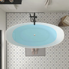 Art 62.2" Acrylic Freestanding Soaking Bathtub – Modern Elegance & Spa Comfort - VA6809