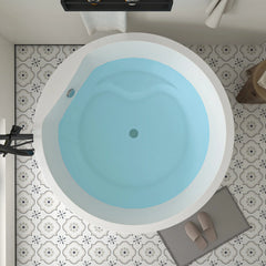 Vanity Art 59" Acrylic Flatbottom Freestanding Soaking Bathtub in White - VA6810