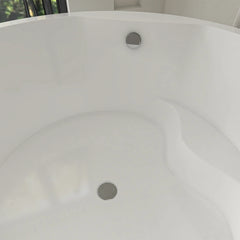 Vanity Art 59" Acrylic Flatbottom Freestanding Soaking Bathtub in White - VA6810