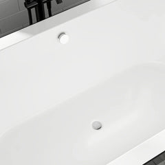 Vanity Art 68"  Acrylic Flatbottom Freestanding Soaking Bathtub in Black and White - VA6812-BL