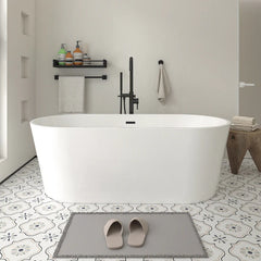 Vanity Art 68" Acrylic Flatbottom Freestanding Soaking Bathtub in White - VA6815-L