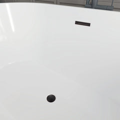 Vanity Art 54" x 30" Acrylic Flatbottom Freestanding Non Slip Soaking Bathtub Domme - VA6815-NXSW