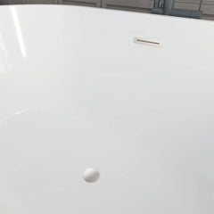 Vanity Art 54" x 30" Acrylic Flatbottom Freestanding Non Slip Soaking Bathtub Domme - VA6815-NXSW