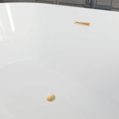 Vanity Art 54" x 30" Acrylic Flatbottom Freestanding Non Slip Soaking Bathtub Domme - VA6815-NXSW