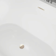 Vanity Art 59 Inch Non-Slip Acrylic Freestanding Soaking Tub | Contemporary Design with Overflow and Pop-up Drain, UPC Certified - VA6815