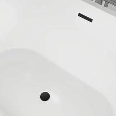 Vanity Art 59 Inch Non-Slip Acrylic Freestanding Soaking Tub | Contemporary Design with Overflow and Pop-up Drain, UPC Certified - VA6815