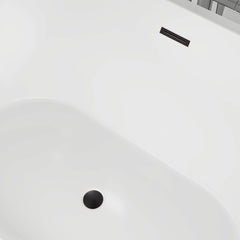 Vanity Art 59 Inch Non-Slip Acrylic Freestanding Soaking Tub | Contemporary Design with Overflow and Pop-up Drain, UPC Certified - VA6815