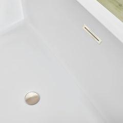 Vanity Art 67" Acrylic Flatbottom Freestanding Soaking Bathtub in White - VA6817-L