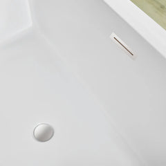 Vanity Art 59" Freestanding Bathtub – Overflow W/Chrome Finish and Adjustable Leveling Leg - VA6817