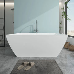 Vanity Art 67" Acrylic Flatbottom Freestanding Soaking Bathtub in White - VA6821-L
