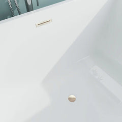 Vanity Art 67" Acrylic Flatbottom Freestanding Soaking Bathtub in White - VA6821-L