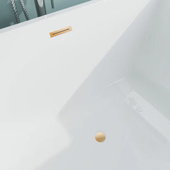 Vanity Art 59" Freestanding Bathtub – Overflow W/Chrome Finish and Adjustable Leveling Legs - VA6821