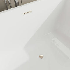 Vanity Art 59" Freestanding Bathtub – Overflow W/Chrome Finish and Adjustable Leveling Legs - VA6821