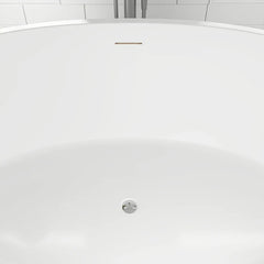 Vanity Art 69" Freestanding Bathtub – Overflow W/Chrome Finish and Adjustable Leveling Legs - VA6834-S