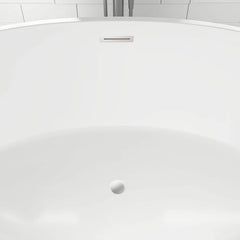 Vanity Art 69" Freestanding Bathtub – Overflow W/Chrome Finish and Adjustable Leveling Legs - VA6834-S