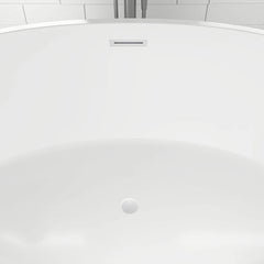Vanity Art 69" Freestanding Bathtub – Overflow W/Chrome Finish and Adjustable Leveling Legs - VA6834-S