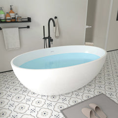 Vanity Art 69" Freestanding Bathtub – Overflow W/Chrome Finish and Adjustable Leveling Legs - VA6834-S