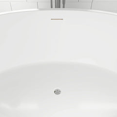 Vanity Art 69" Freestanding Bathtub – Overflow W/Chrome Finish and Adjustable Leveling Legs - VA6834-S