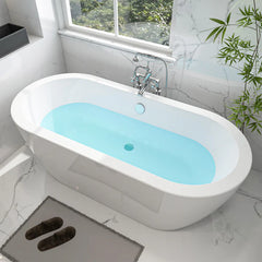 Vanity Art 68 Acrylic Flatbottom Freestanding Soaking Bathtub in White - VA6836
